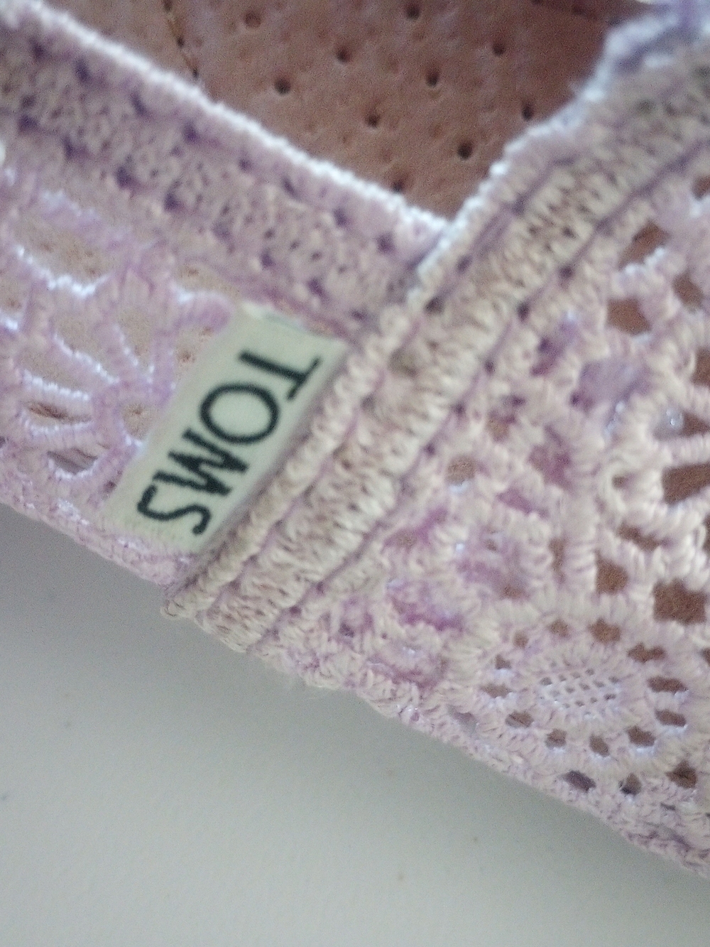 TOMS Women's Crochet Slip-On Shoes - Lime and Lavender - Picture 7 of 7